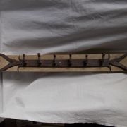 Patère en bois et fer forgé