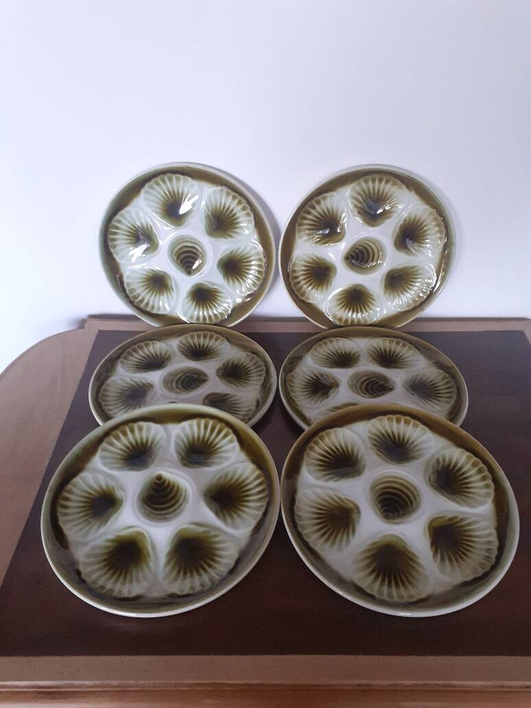 set of 6 oyster plates - Moulin des loups