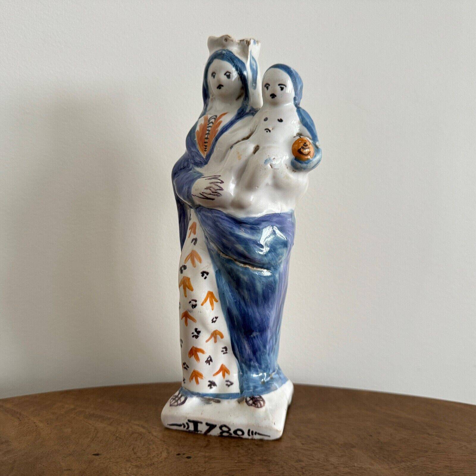 Virgin giving birth to Child in 18th century earthenware, 1780