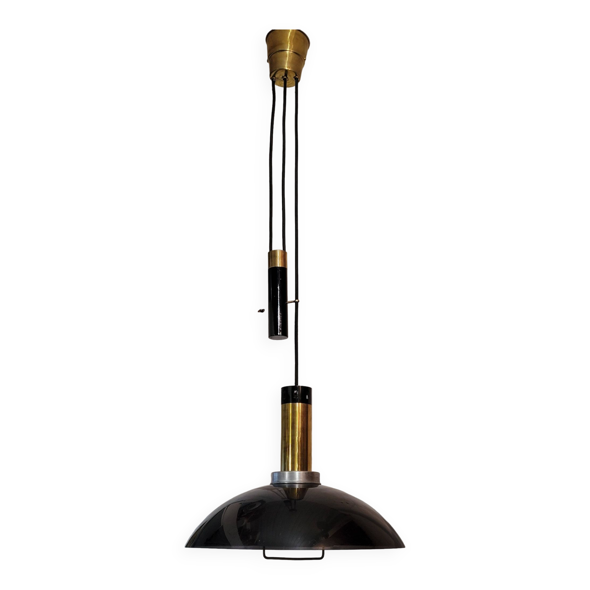 Large vintage Stilux Milano counter-weight chandelier suspension