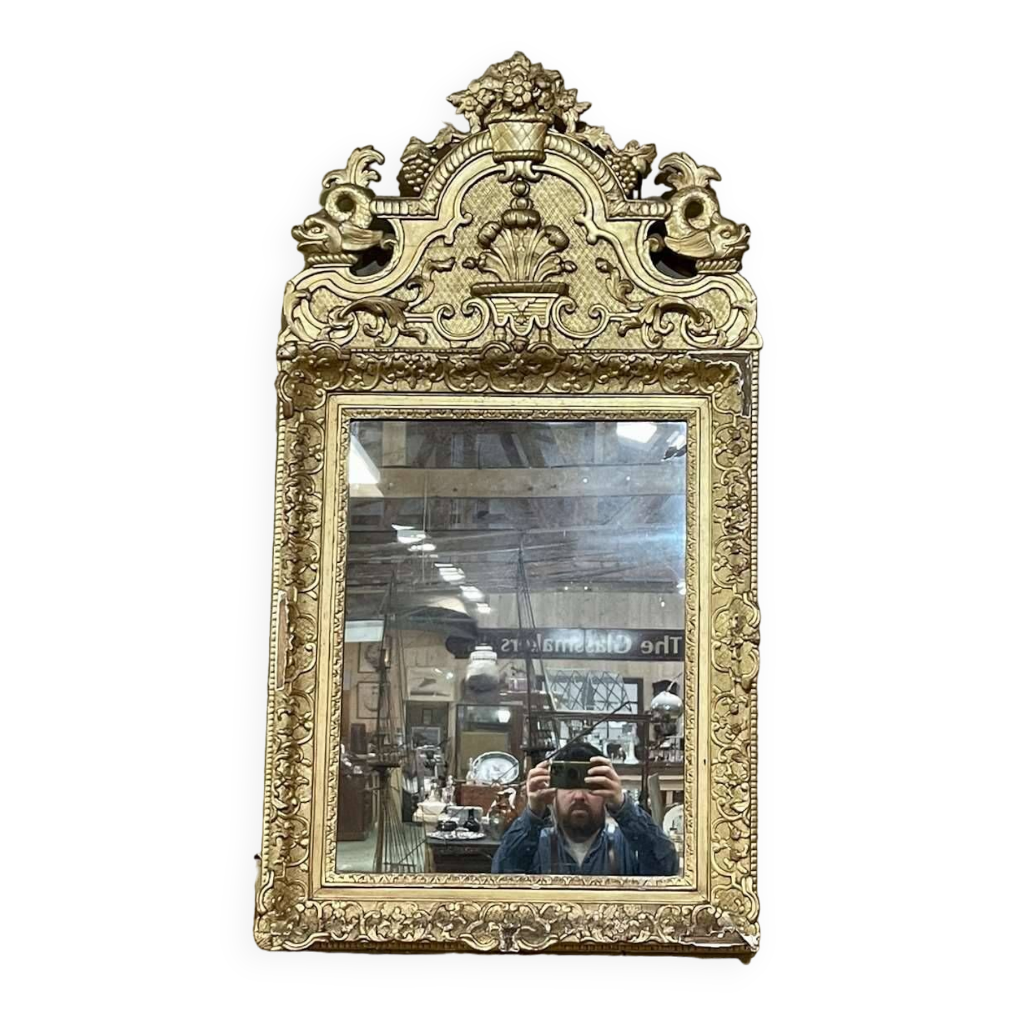 18th century Regency mirror in gilded wood