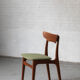 Set of 4 dining chairs by Schiønning & Elgaard with green seat