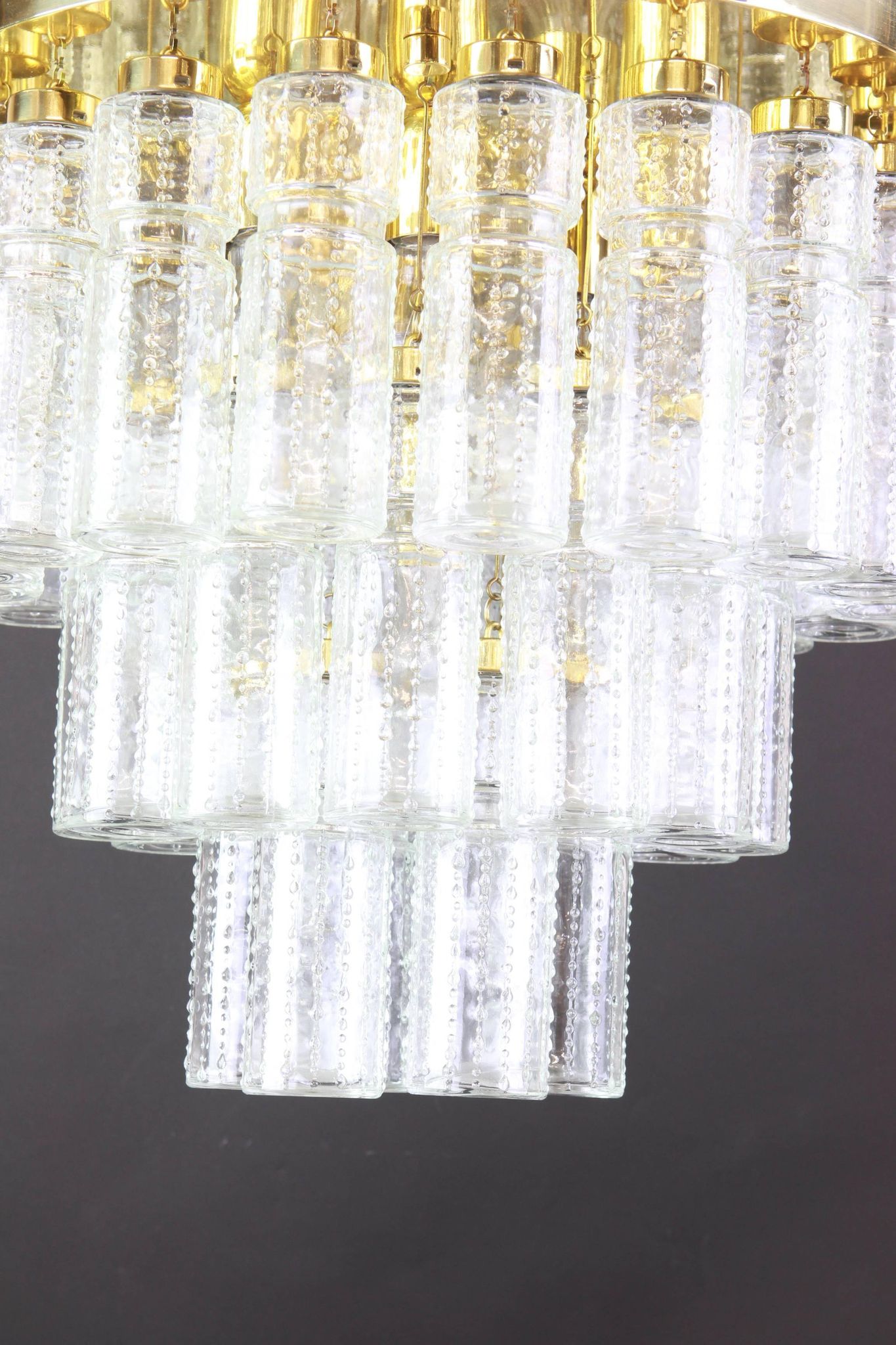 Large glass chandelier Limburg, Germany, 1960s