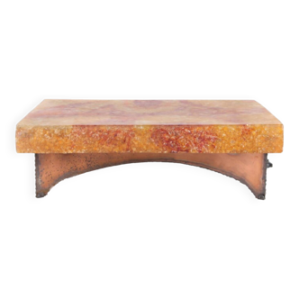Vintage resin and iron coffee table