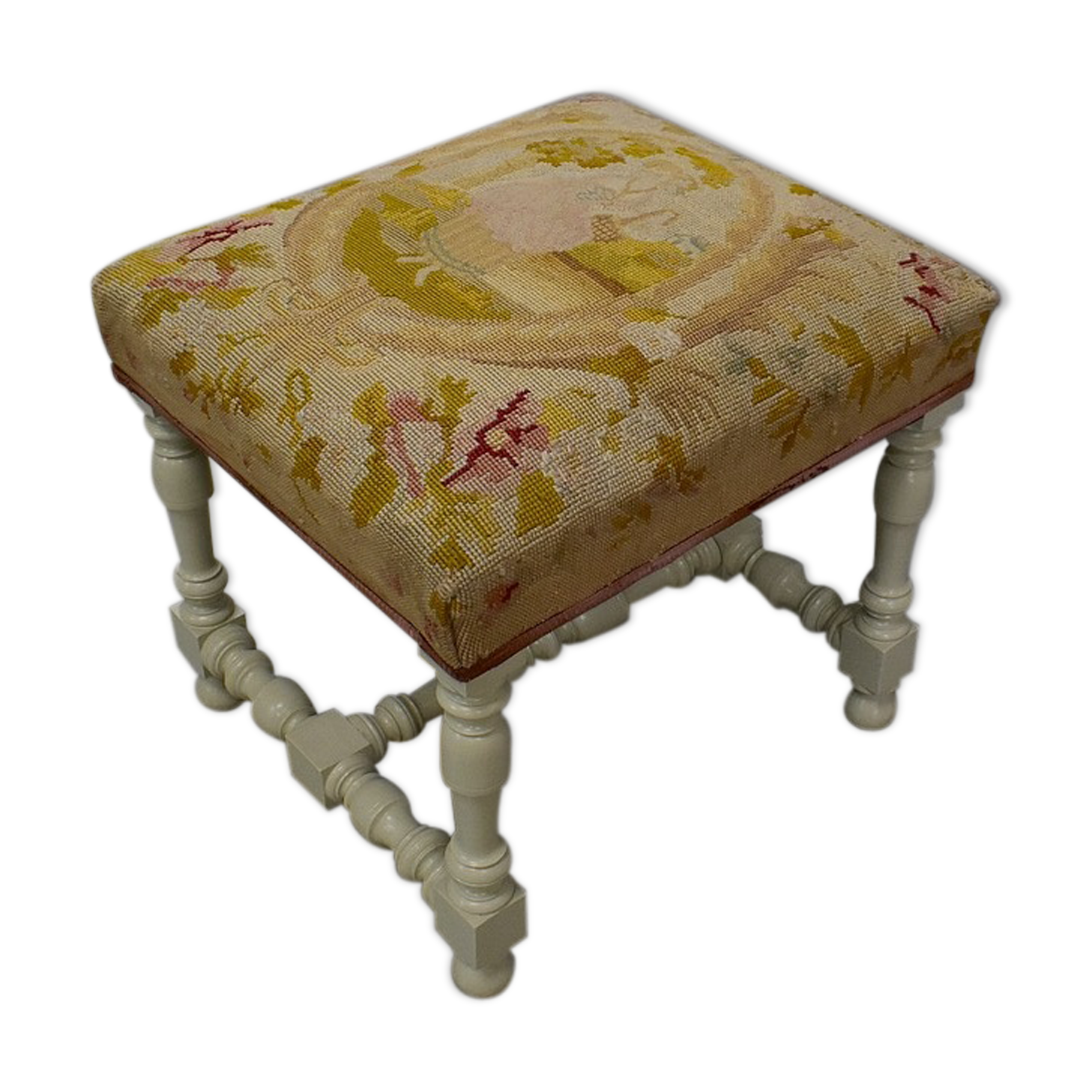 Canvas and wood stool, Louis XIV style - End of XIXth century