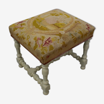 Canvas and wood stool, Louis XIV style - End of XIXth century