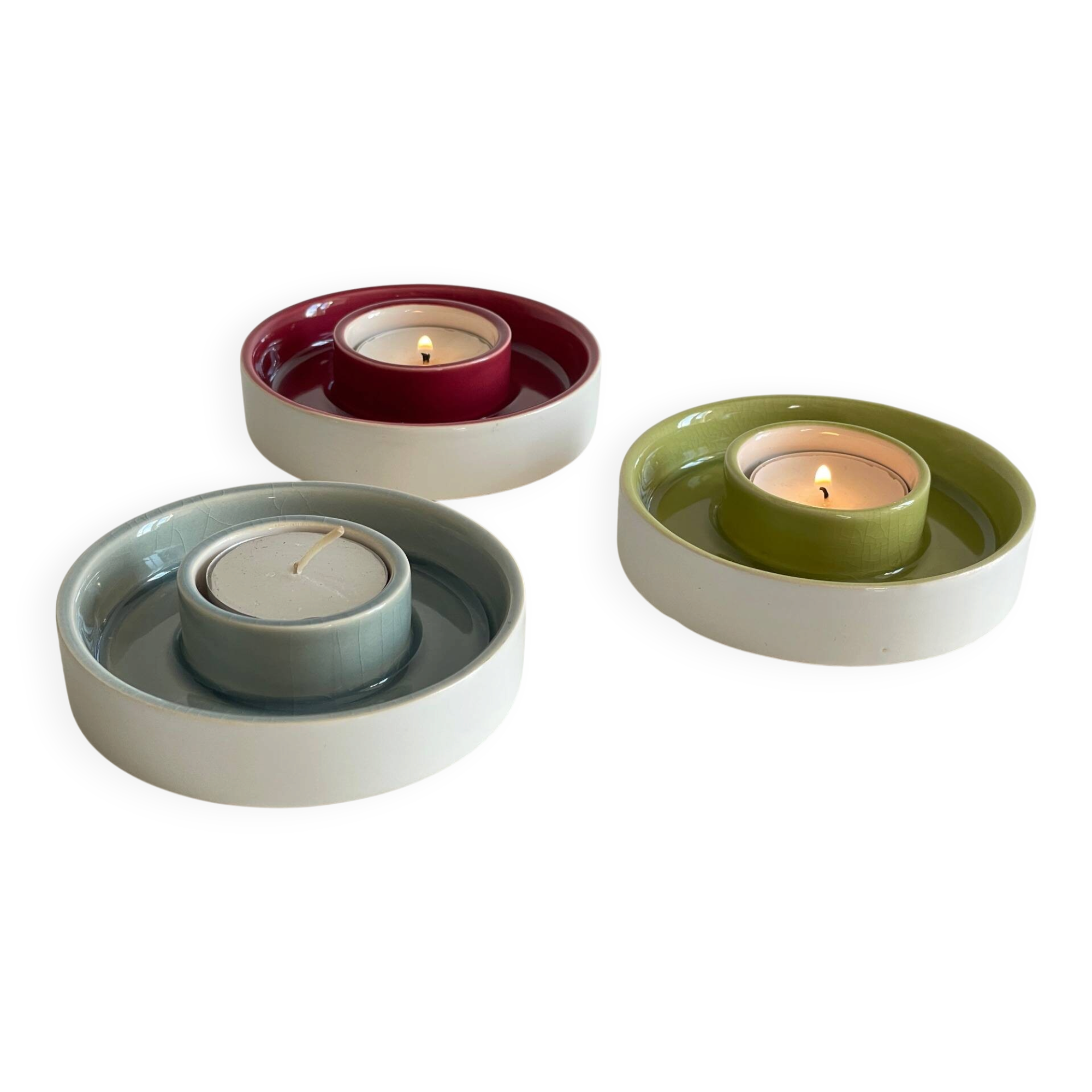 BOUGEOIRS Cracked Ceramic Candle Holder