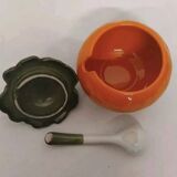 Vintage Barbotine Saucepan/Mustard Pot
