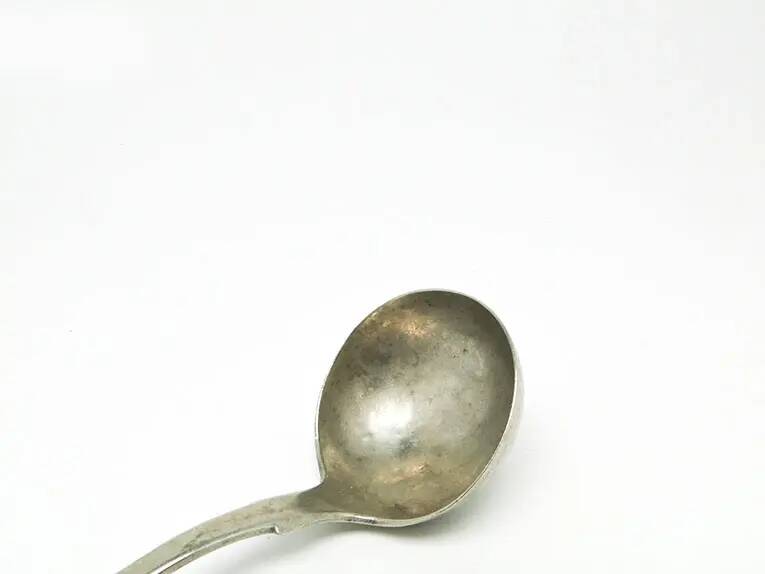 Minimalist sauce ladle, silver-plated brass, United Kingdom, early 20th century