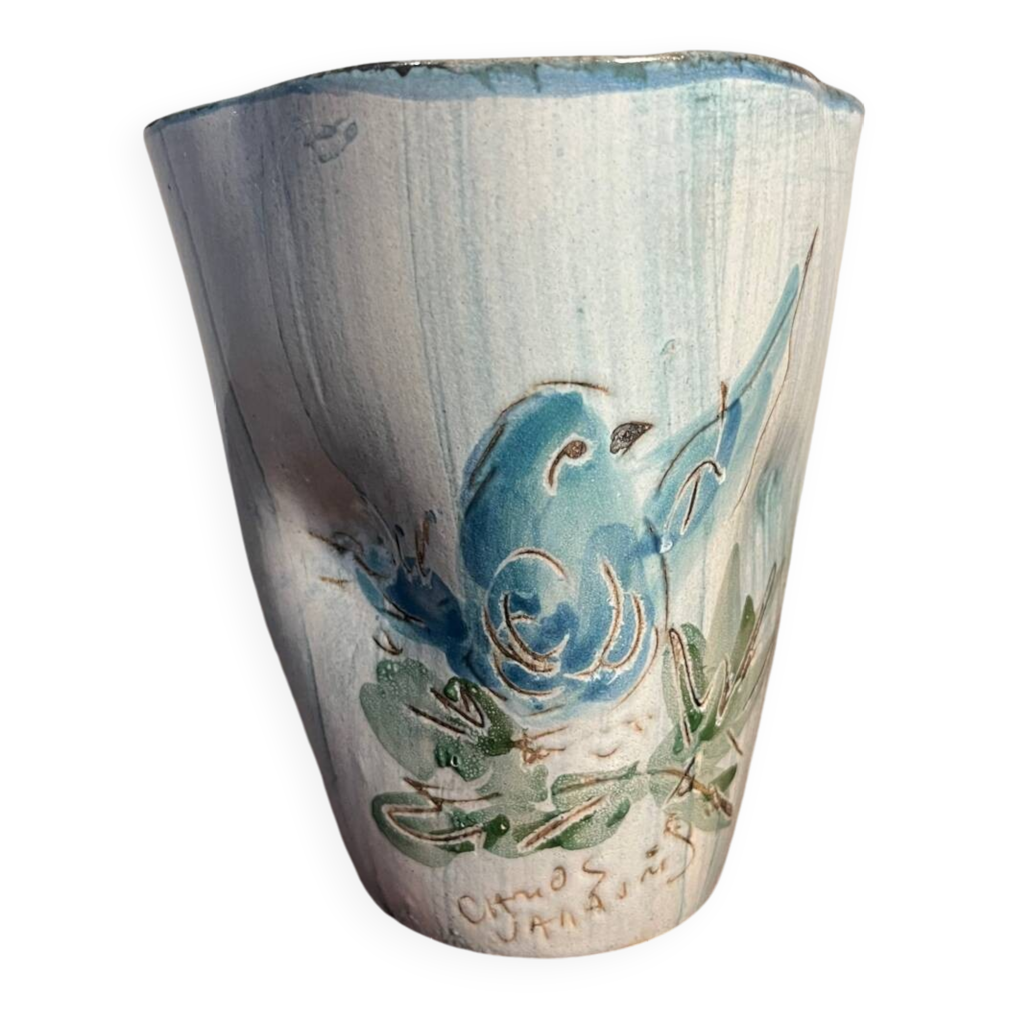 Ceramic vase honored Camos Vallauris