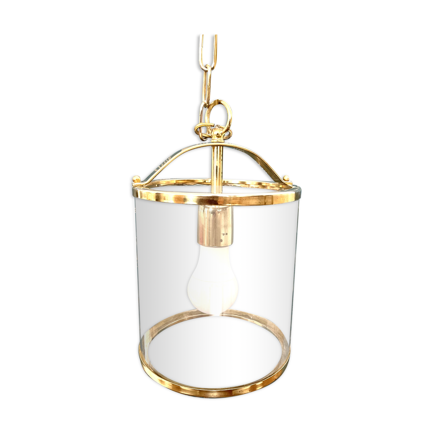 Brass lantern chandelier