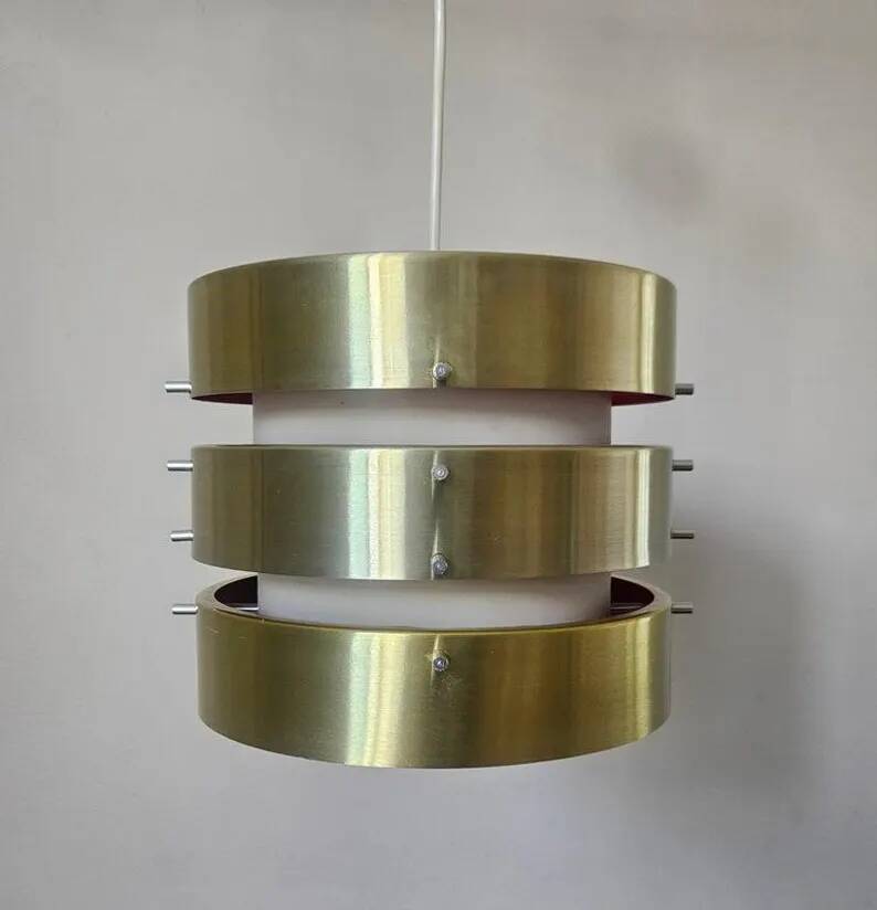 Rare Midcentury Pendant in style of Jo Hammerborg, Denmark, 1970s