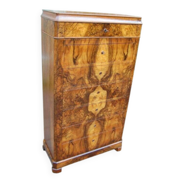 19th-century Louis Philippe walnut week planner