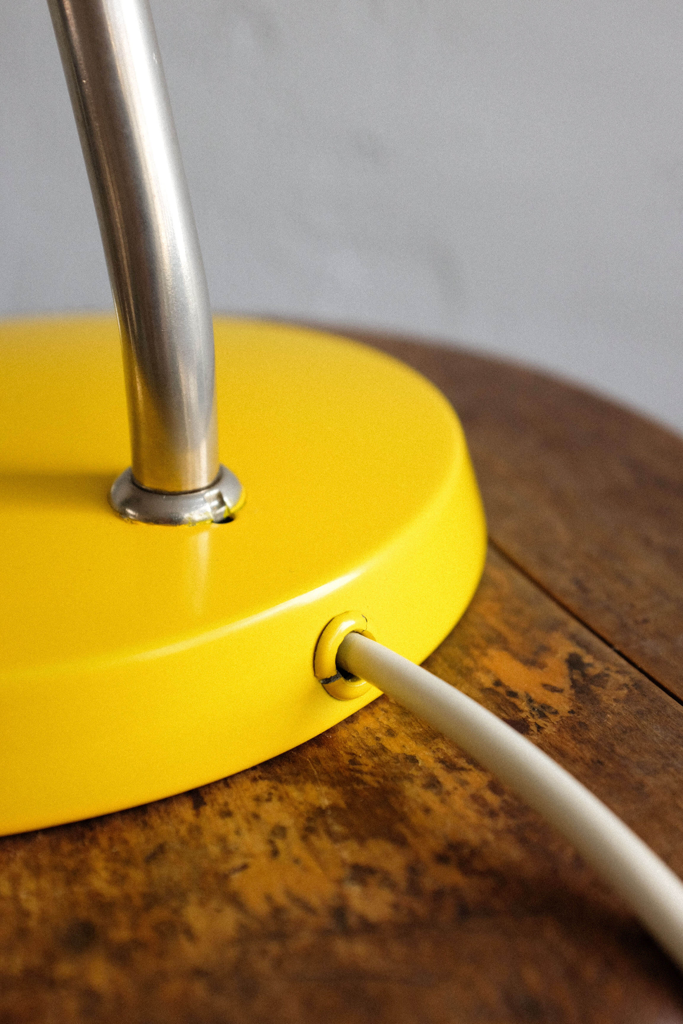 East germany vintage yellow table lamp by veb narva leuchtenbau, 1960s
