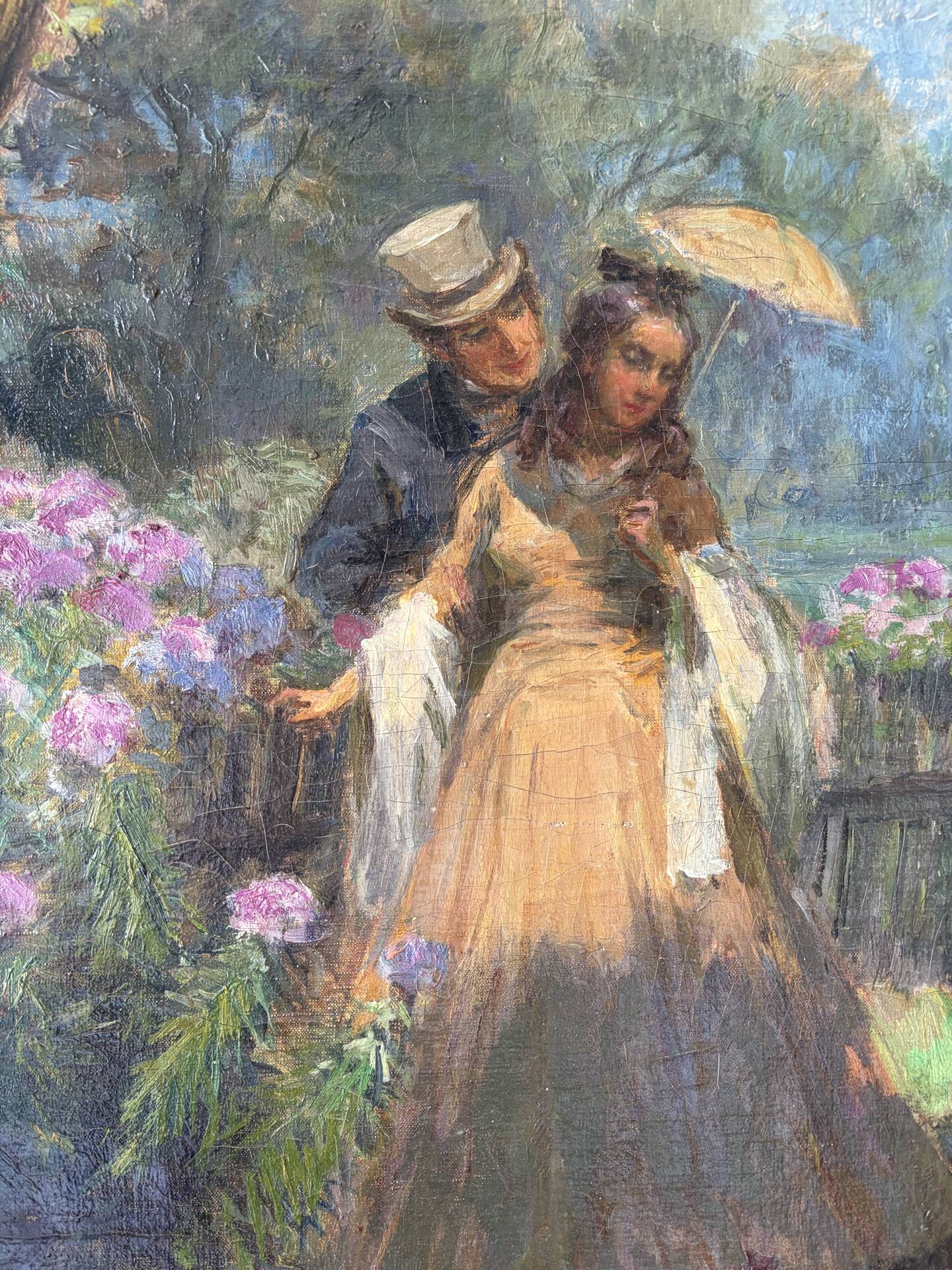 “La proposition”, huile sur toile signée