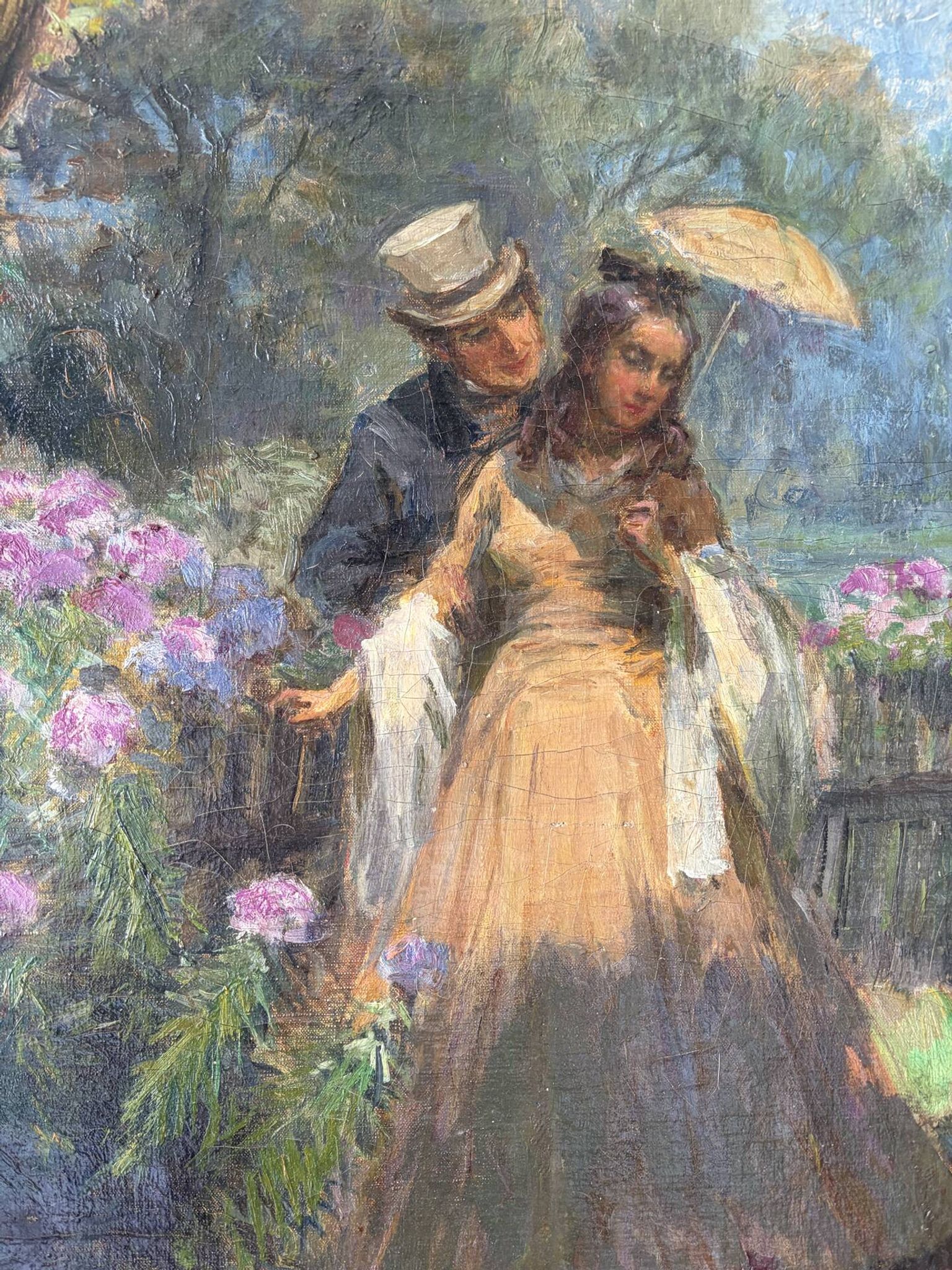 “La proposition”, huile sur toile signée