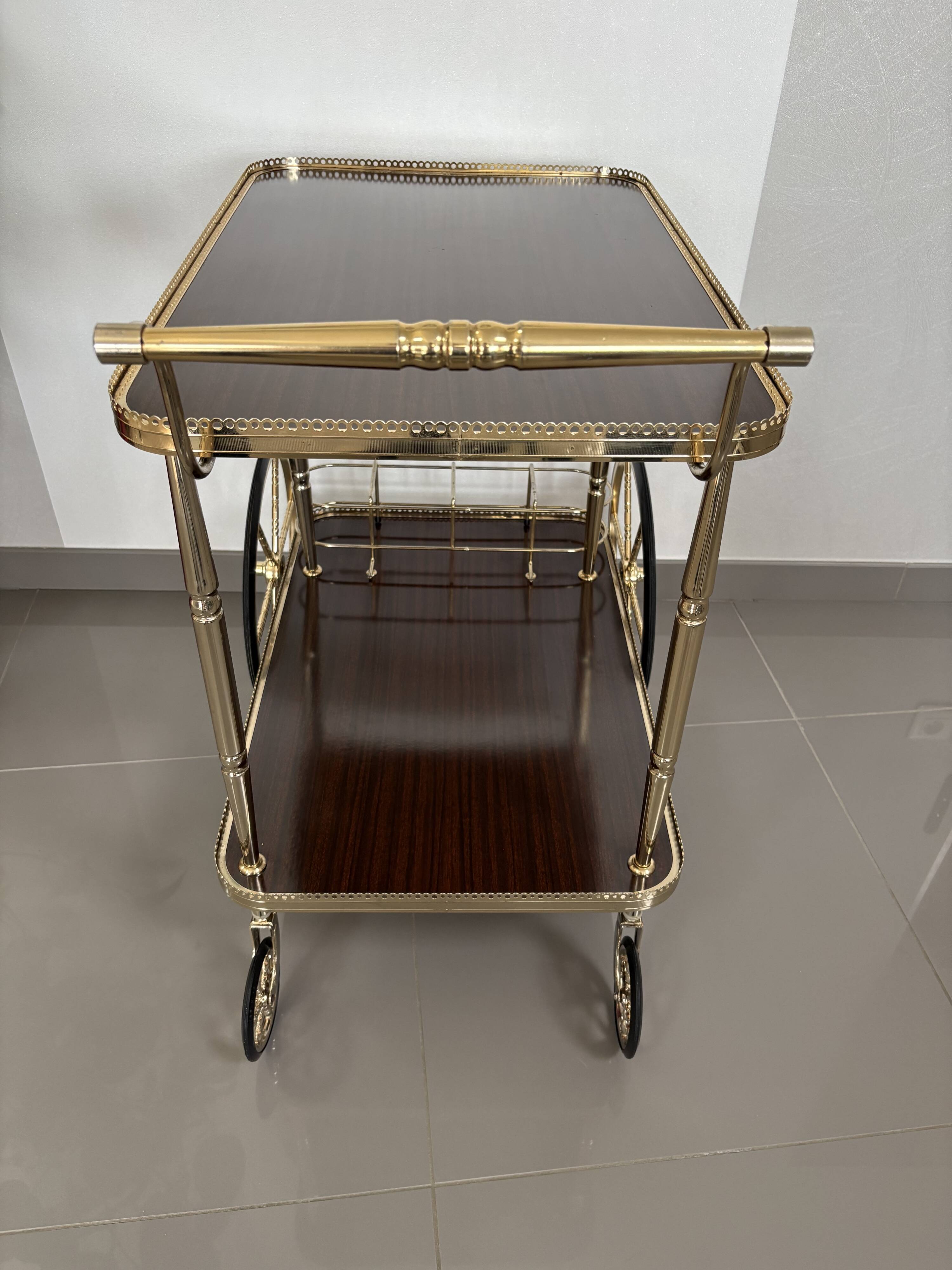 Desserte roulante - Chariot de bar vintage - Style Hollywood Regency