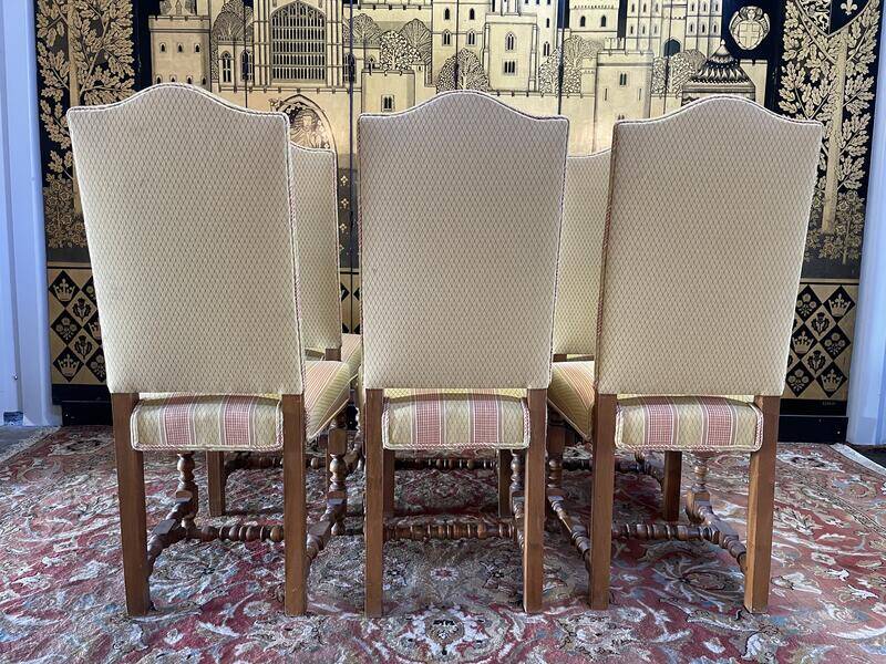 Set of 6 Louis XIII style chairs