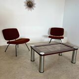Old coffee table ceramic tile metal leg design from the 70s vintage