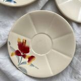 5 sous tasse à café en faïence fleurs vintage Digoin Sarreguemines 9225