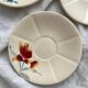 5 vintage floral earthenware coffee saucers from Digoin Sarreguemines 9225