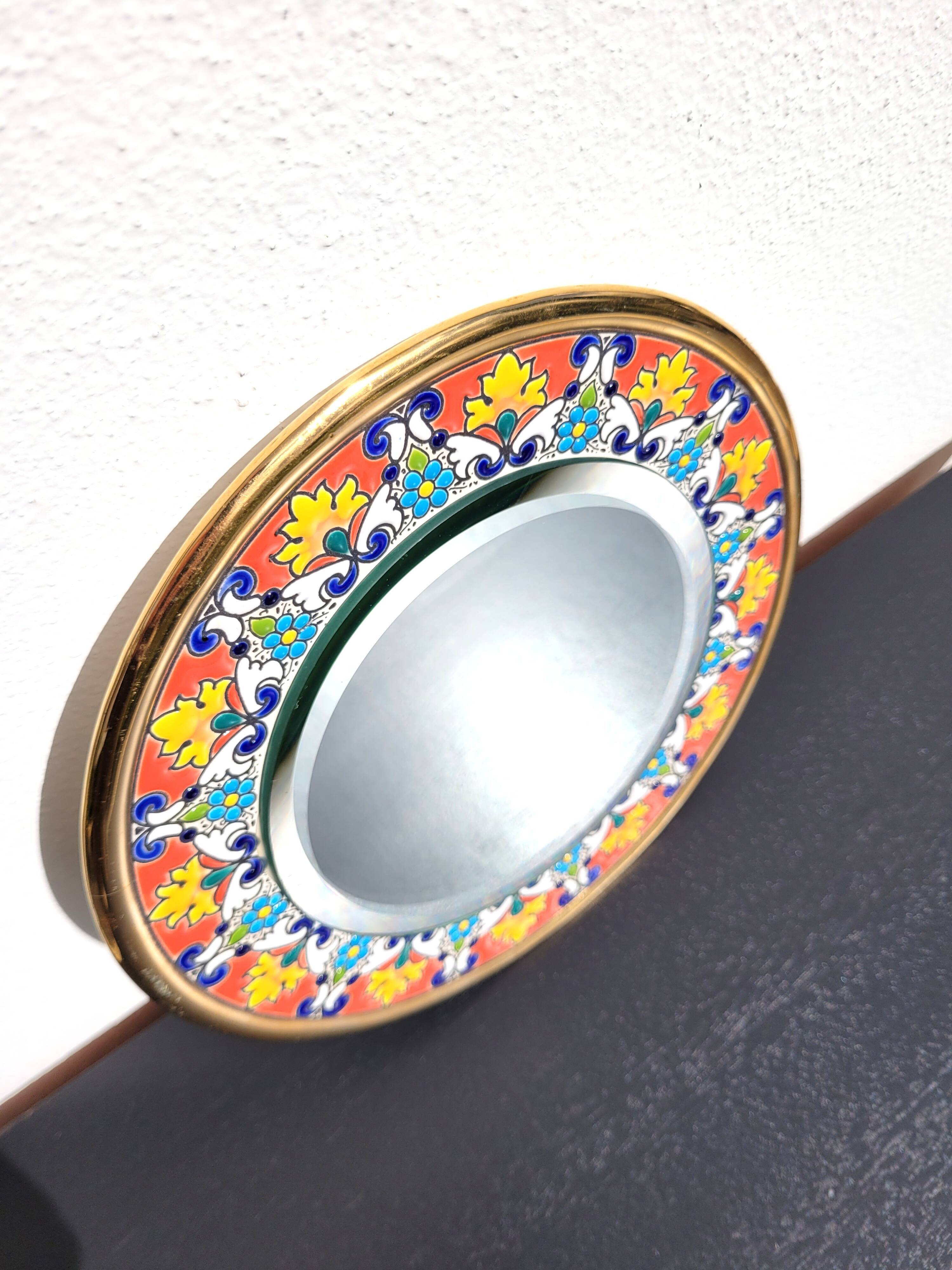 Ceramic mirror enamels Spain 22cm