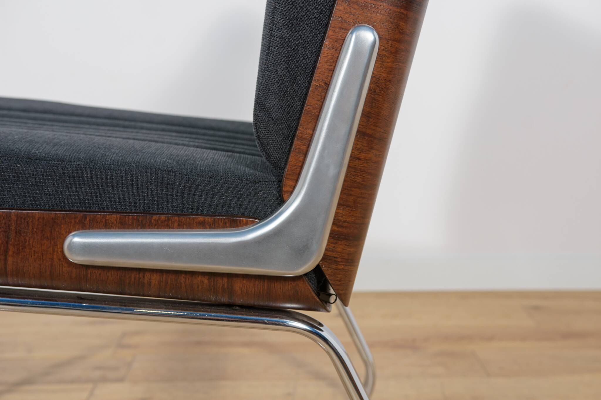 Chrome & Rosewood armchairs, Gordon Russell, United Knigdom, 1970s.