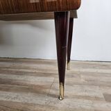 Mid Century Chest of Drawers in Mahogany, Brass and Glass