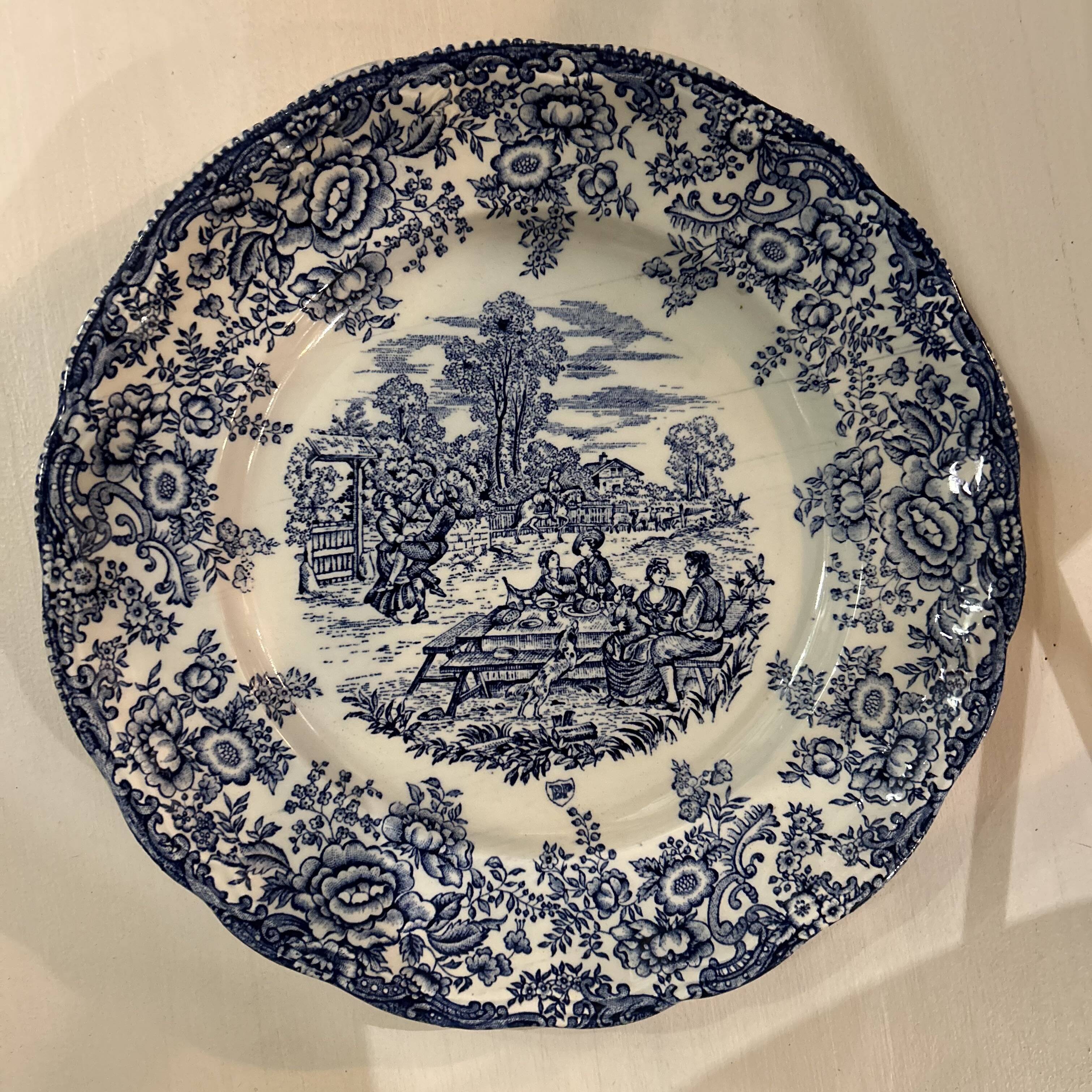 Set of 4 flat PB advertising plates