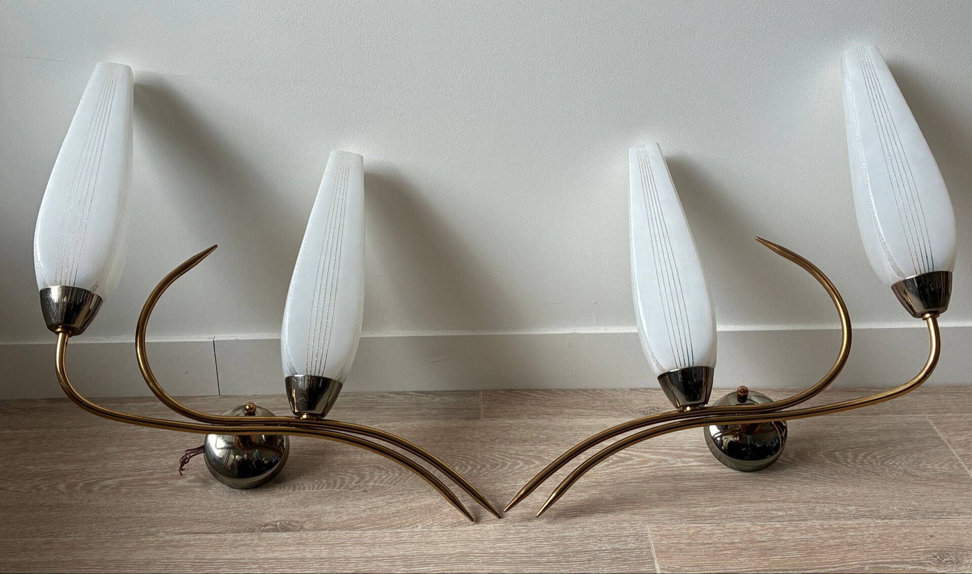 Pair of vintage 60s wall lights