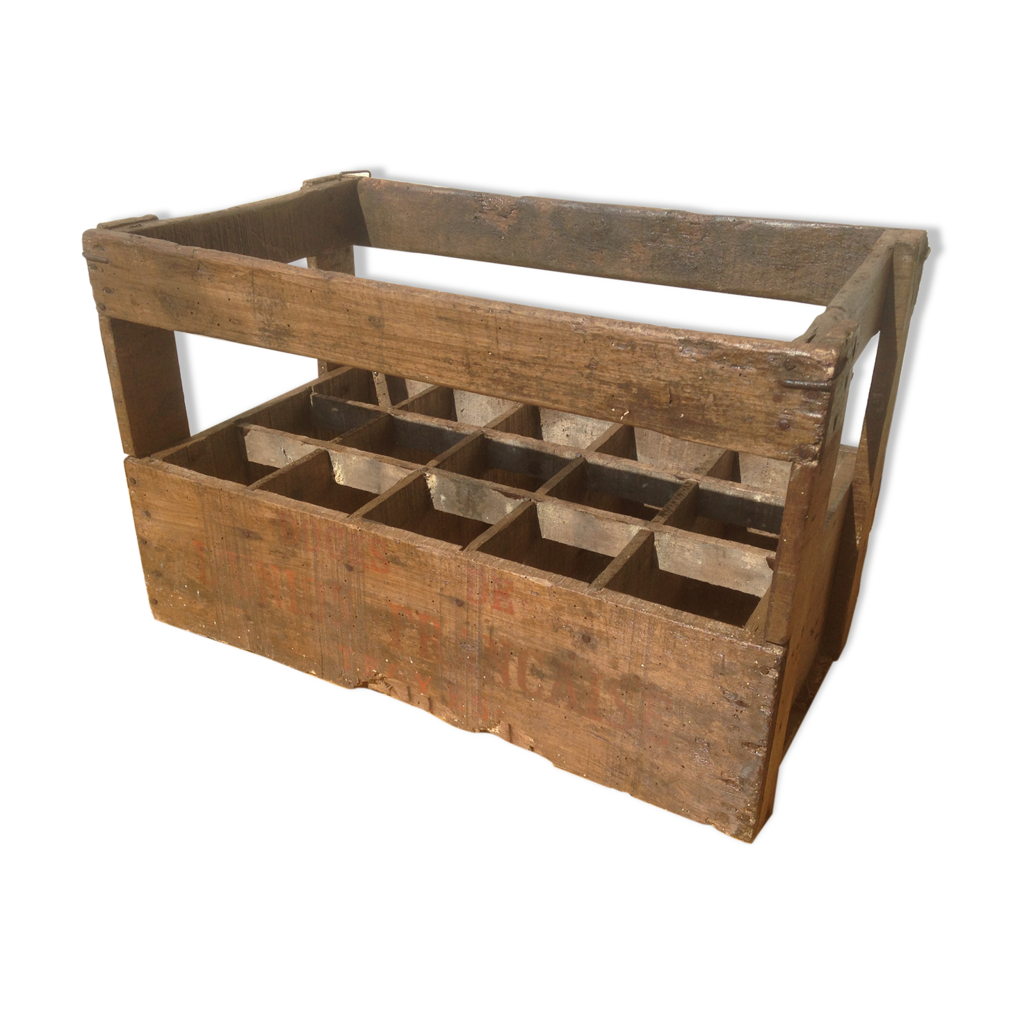 Casier caisse à vin en bois 15 bouteilles dans son jus vintage Selency