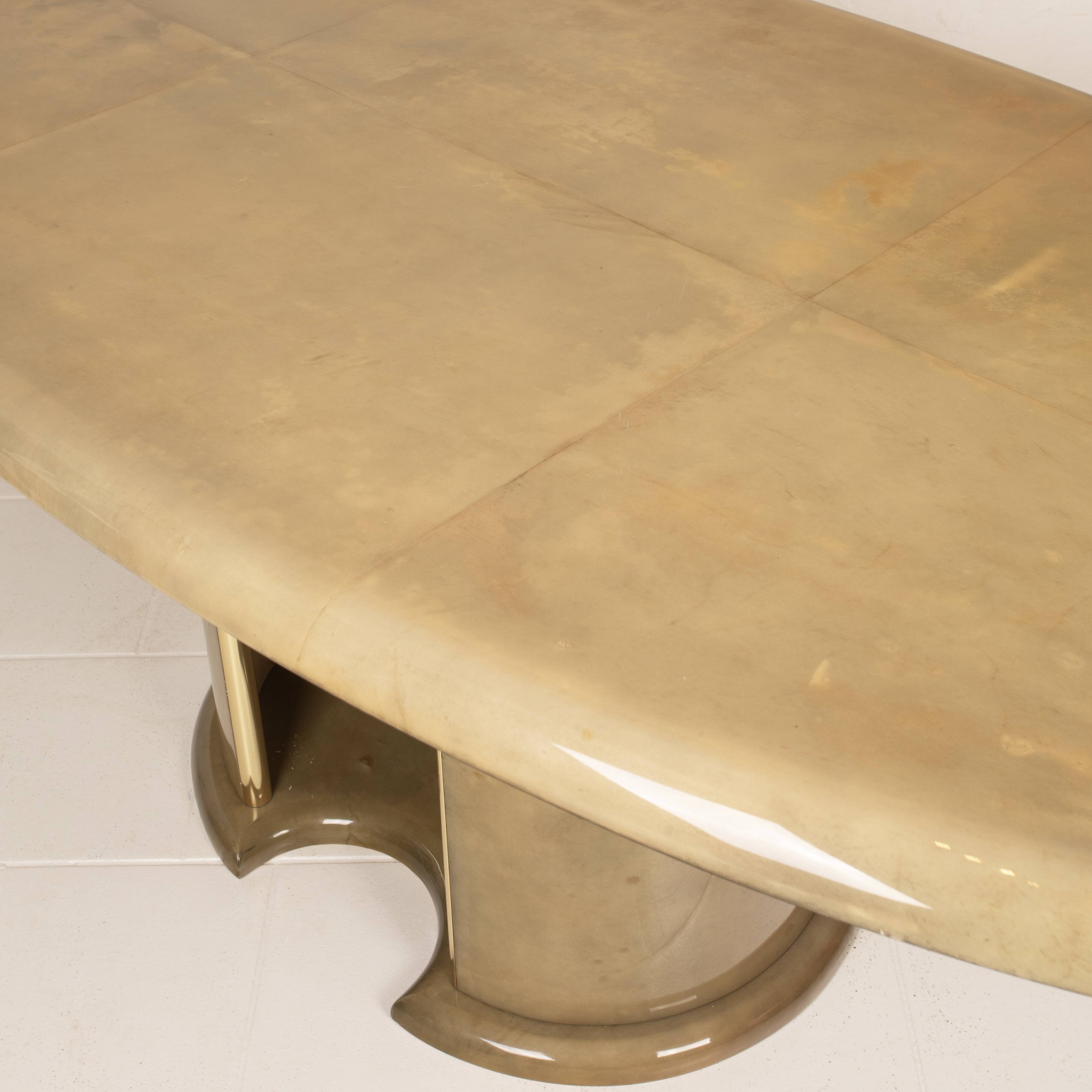 Angelo Mazzola parchment table produced by Ar.Vi Salpol, 1980