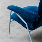 Armchair velvet blue metal light blue 60s vintage