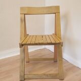 Vintage Aldo Jacober Folding Wooden Chair: Mid-Century Trieste Stool