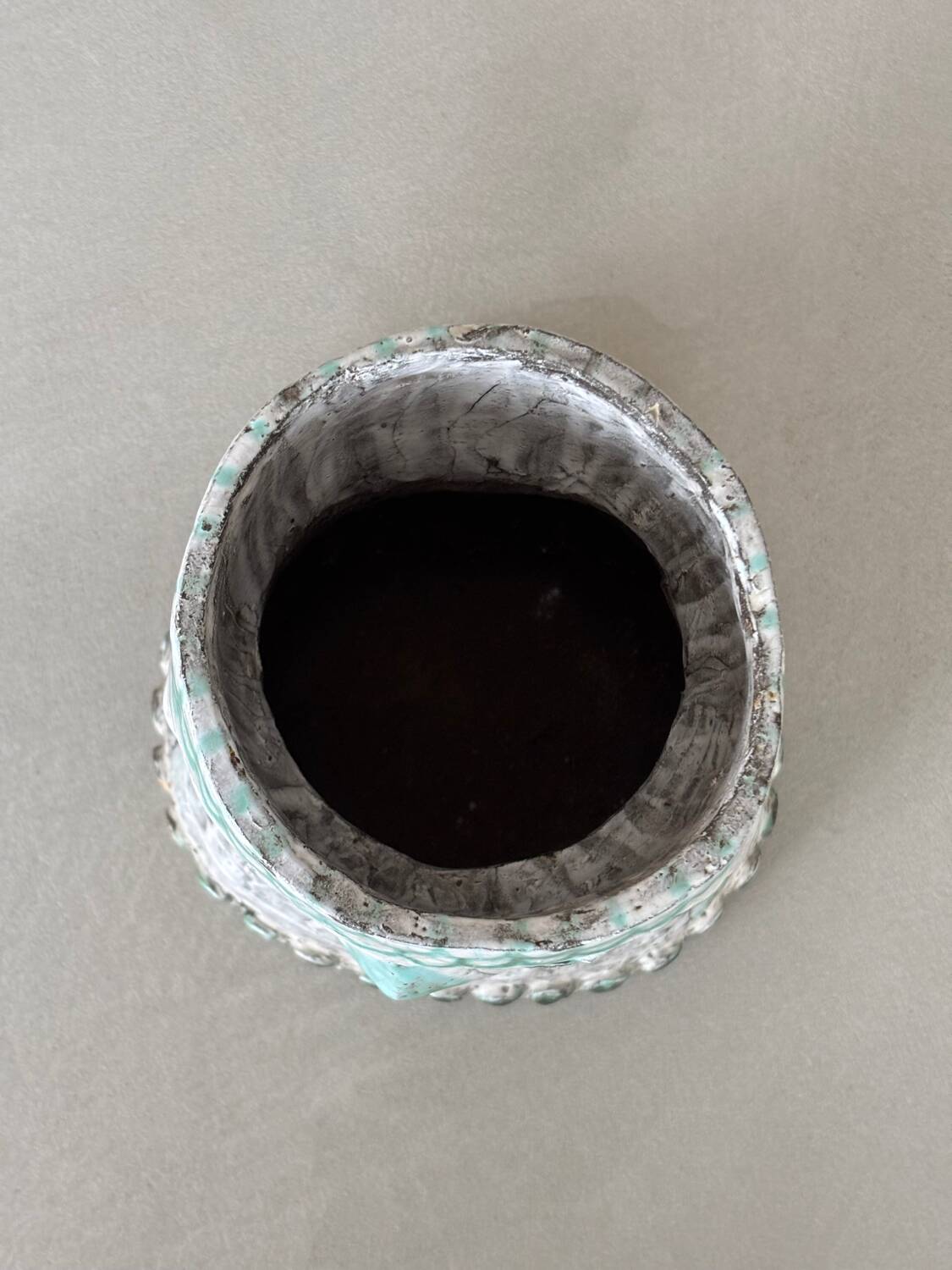 Glazed ceramic owl – Totem sculpture