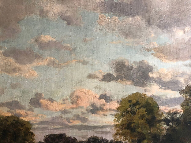 Clément Quinton (1851-1920), large oil on canvas "Forestiers"