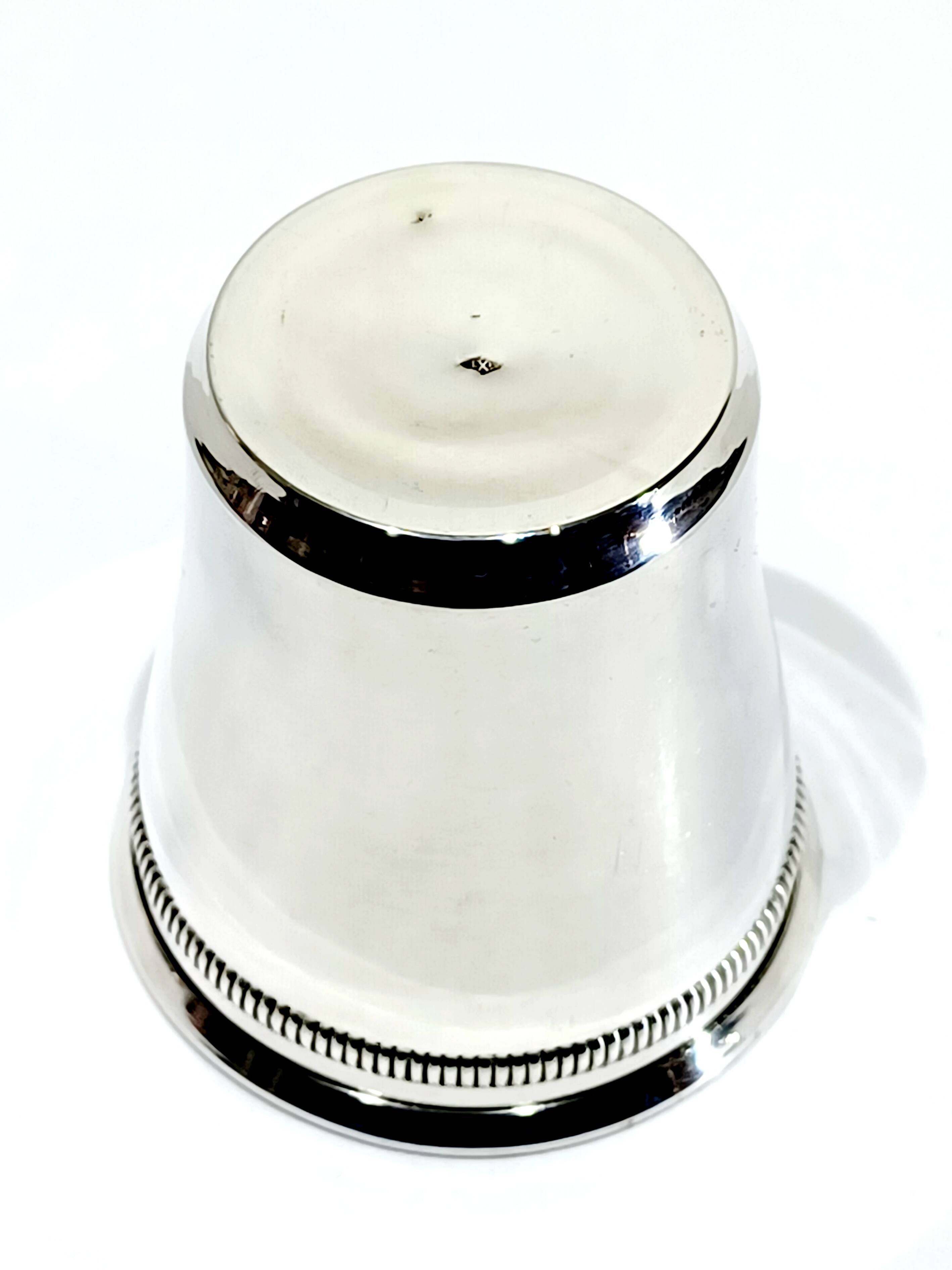 Solid silver cup with gadroon motif