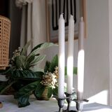 Three-flower pedestal 19th century candlestick