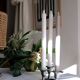 Three-flower pedestal 19th century candlestick
