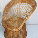 Rattan armchair back fan