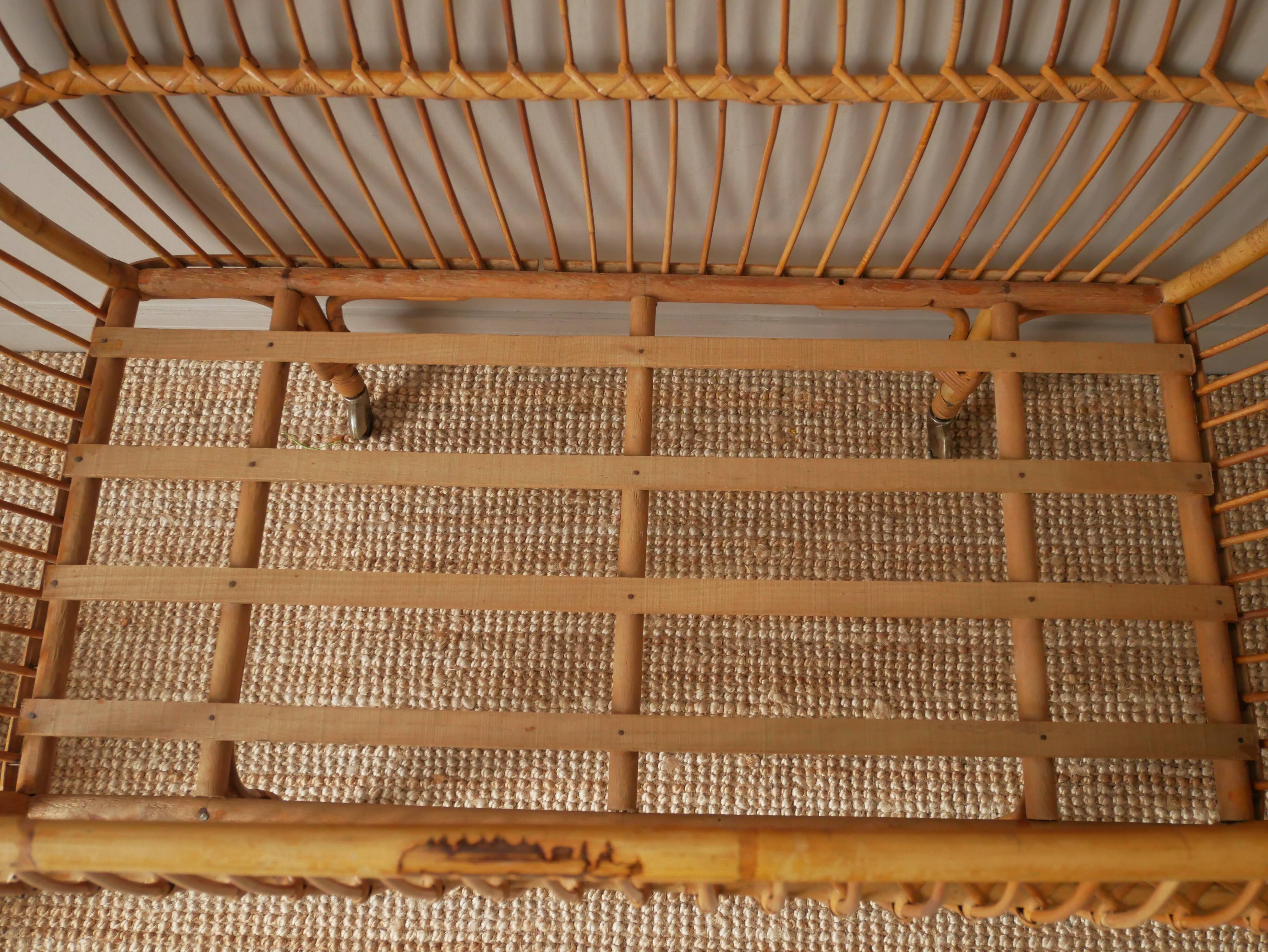 Vintage rattan crib