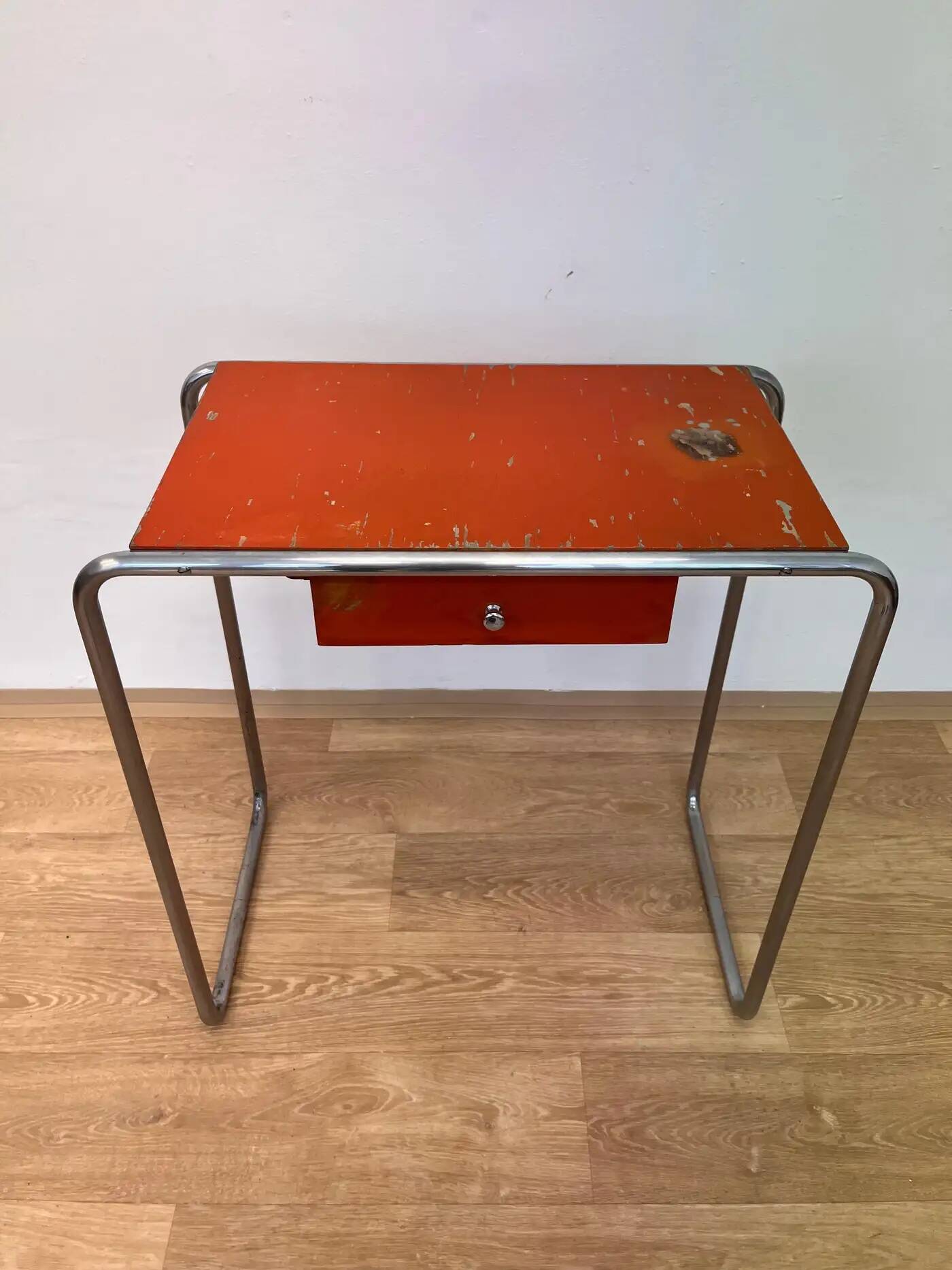 Bauhaus tubular steel chrome table model R12 by Robert Slezak - 1930s