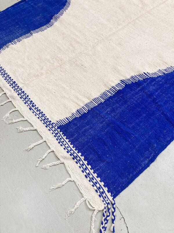 Kilim berbère marocain écru à motifs colorés 350x206cm