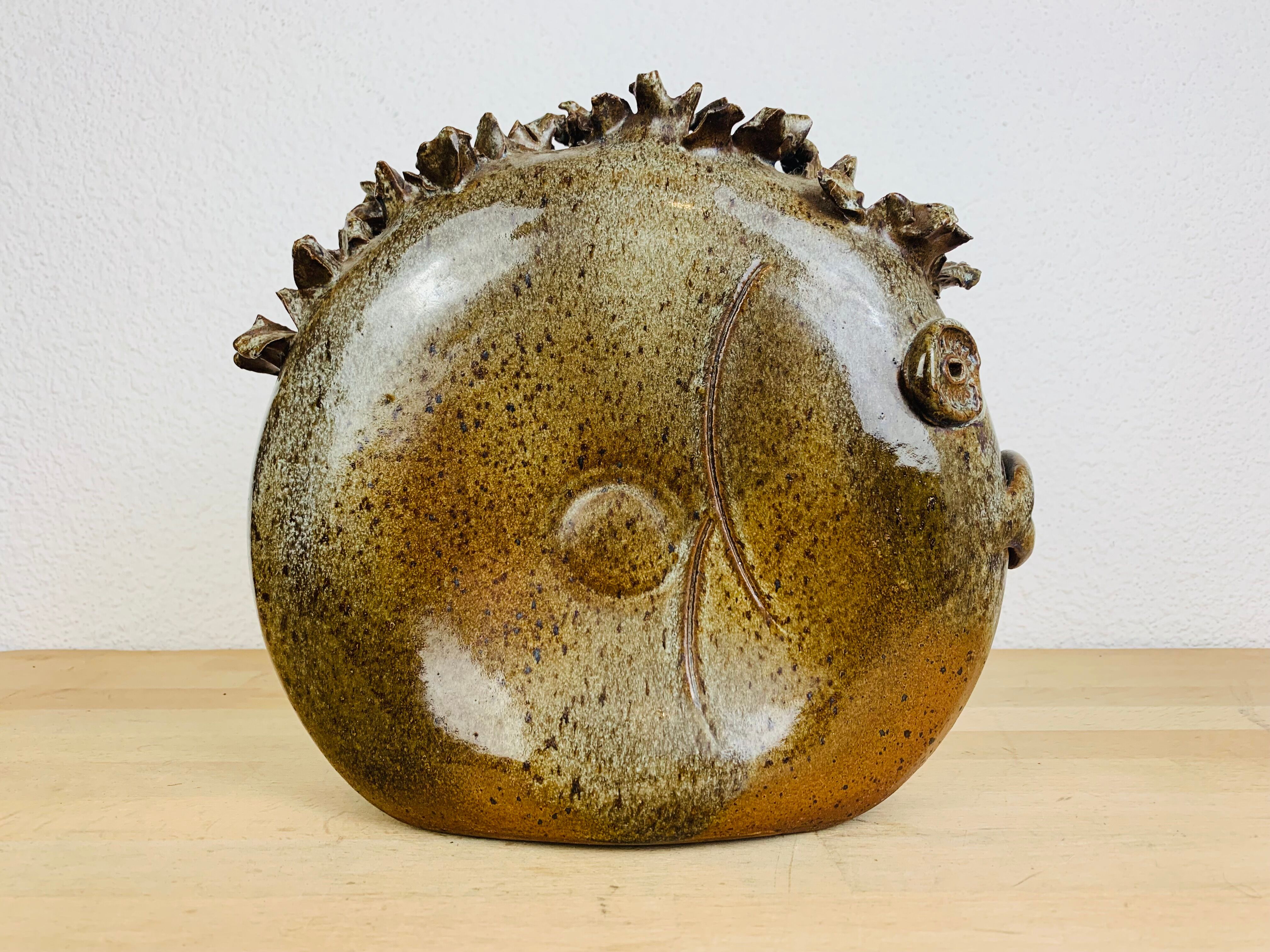 Vase stings zoomorphic flowers by Alexandre Kostanda, ceramic fish