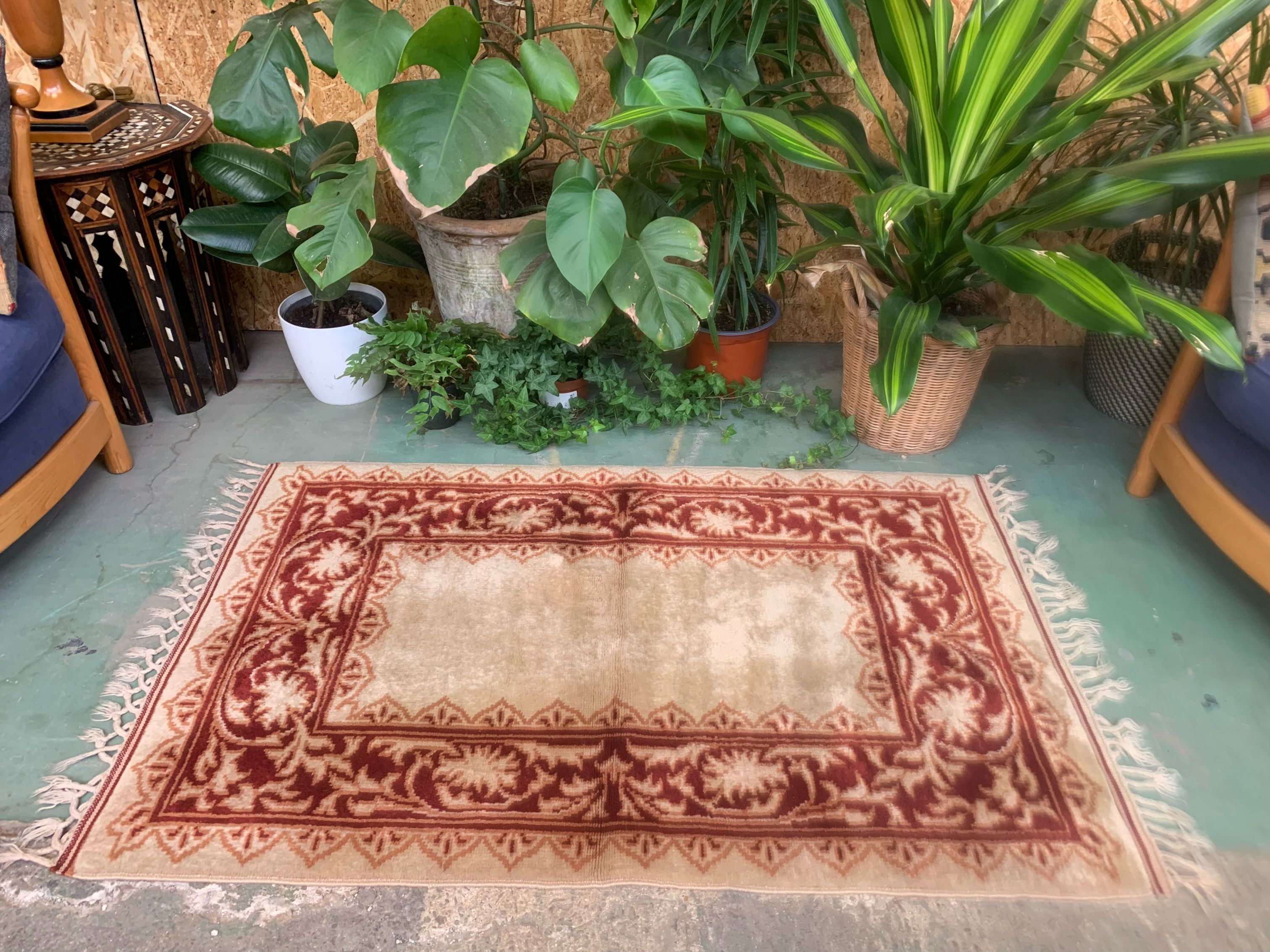 Old turkish rug 125x83 cm vintage carpet