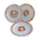 3 assiettes dessert fleurs orange Arcopal, vintage