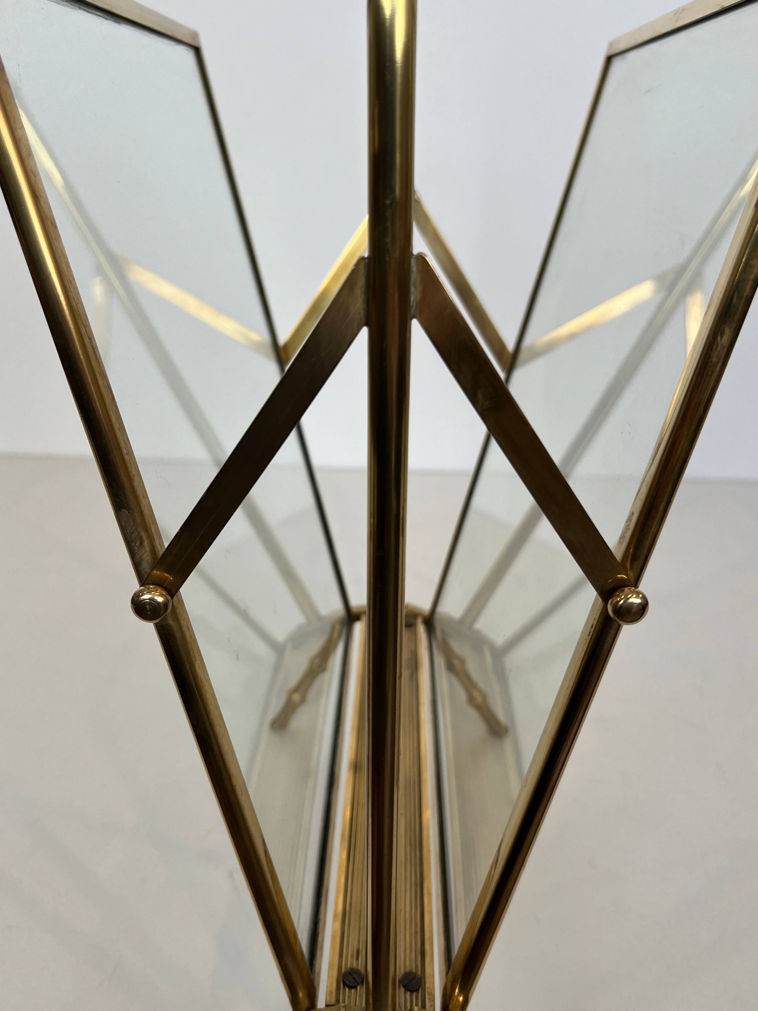 Bronze and brass faux-bamboo magazine rack by the Baguès house.