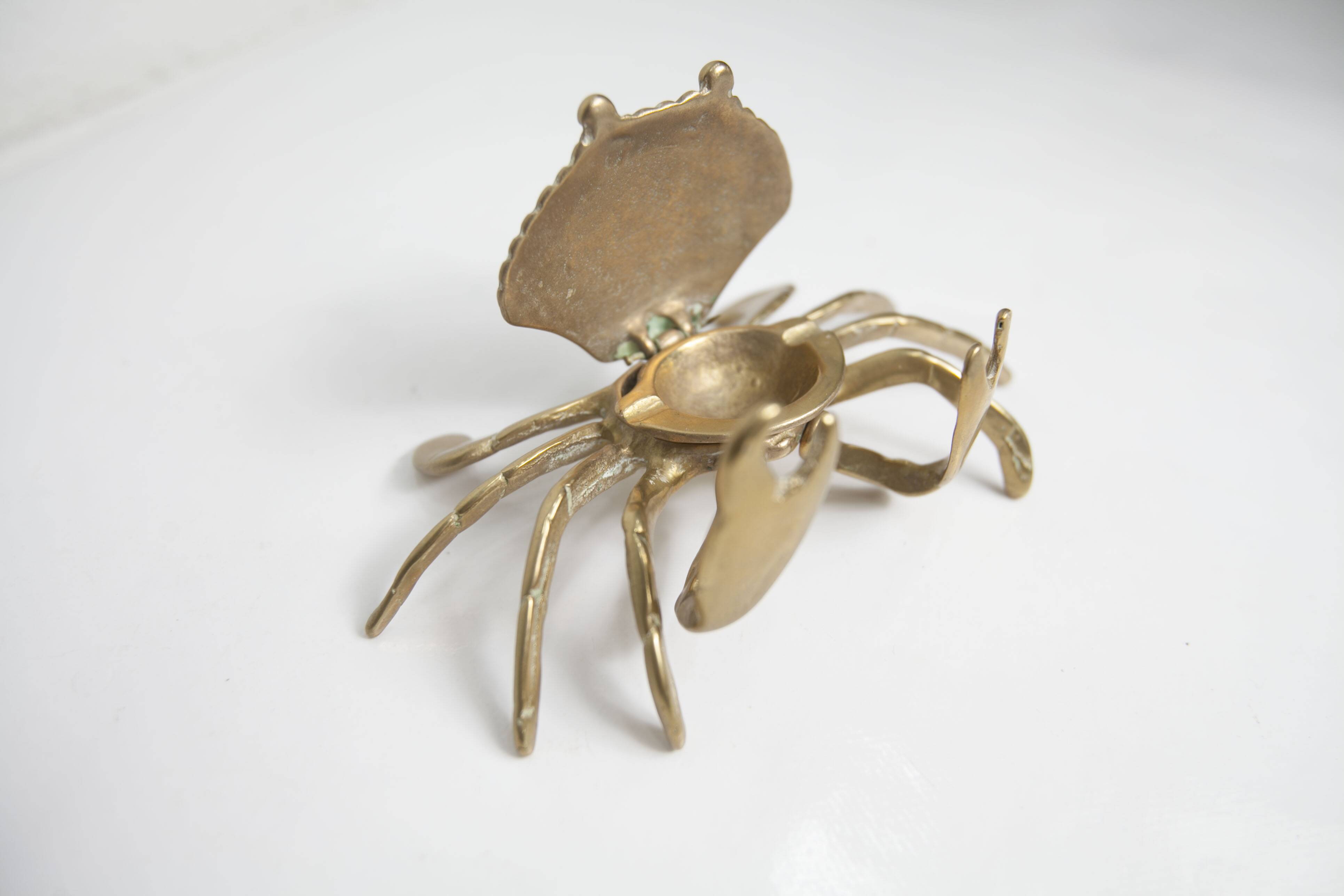 Solid brass crab ashtray 1960