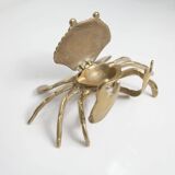 Solid brass crab ashtray 1960