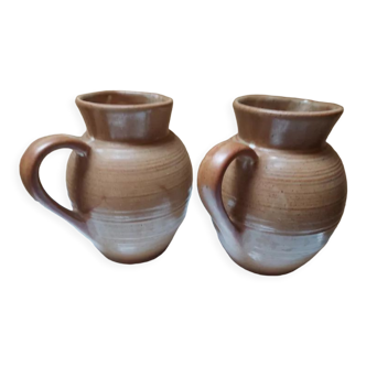 Set of 2 sandstone pitchers CnP Village France